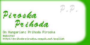piroska prihoda business card